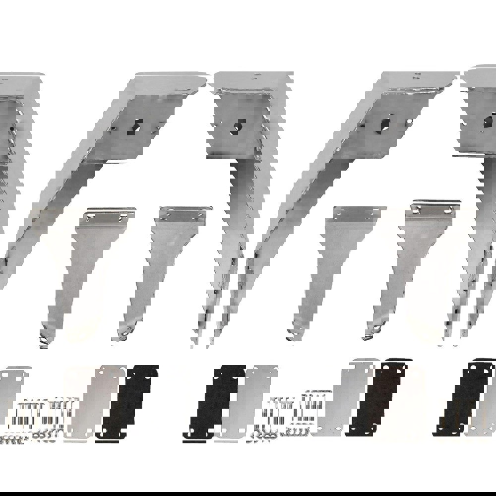 Automotive Light Mounts & Accessories; Type: Plow Light Bracket Kit ; For Use With: MACK Granite 2020+ ; Length (Inch): 15-1/4 ; Material: Stainless Steel ; Color: Silver ; Height (Inch): 8-1/4