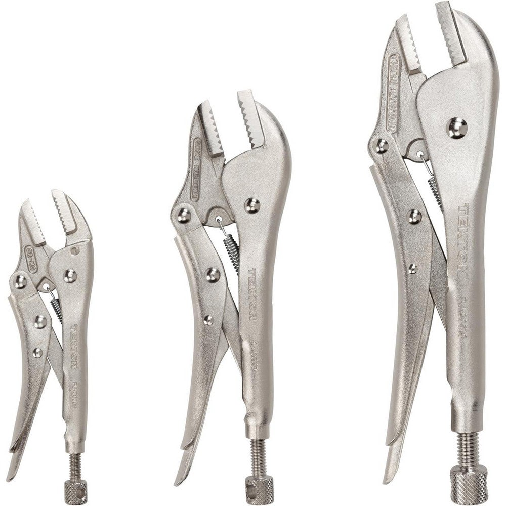 Plier Sets; Plier Type Included: Straight Jaw Locking Pliers ; Container Type: None ; Handle Material: Steel ; Includes: 3 pliers ; Insulated: No ; Tether Style: Not Tether Capable