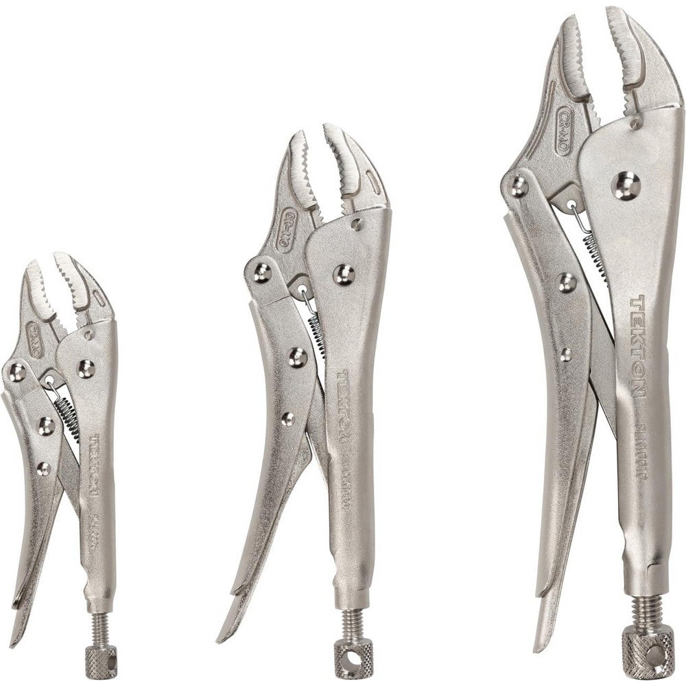 Plier Sets; Plier Type Included: Curved Jaw Locking ; Container Type: None ; Handle Material: Steel ; Includes: 3 pliers ; Insulated: No ; Tether Style: Not Tether Capable