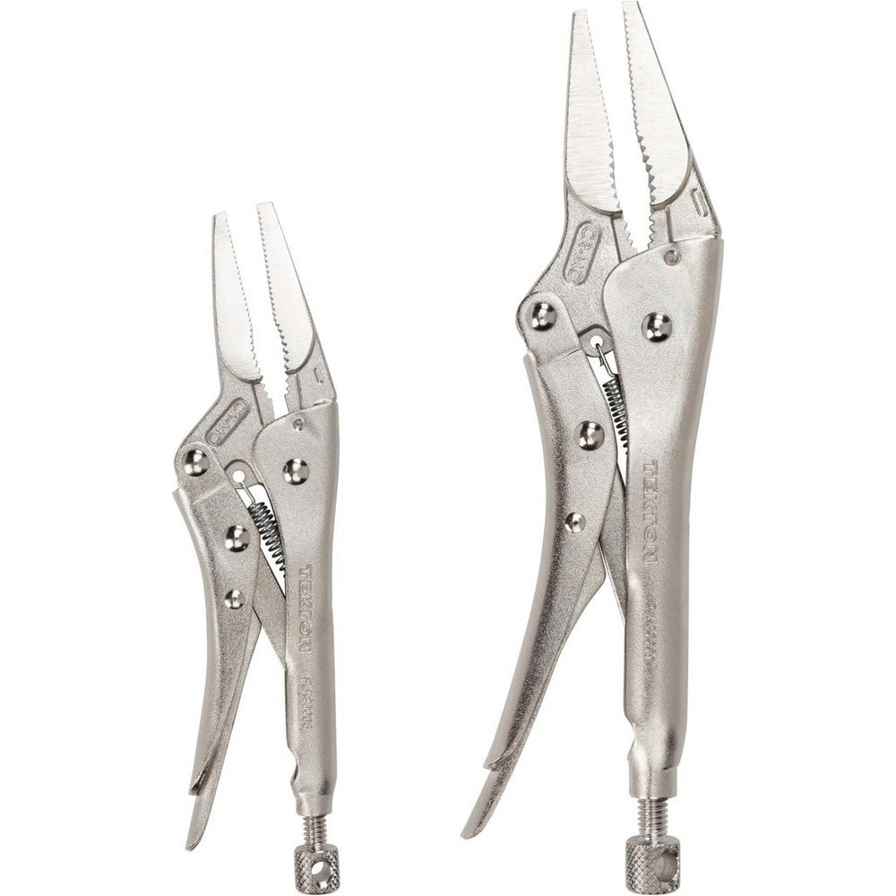 Plier Sets; Plier Type Included: Long Nose Locking ; Container Type: None ; Handle Material: Steel ; Includes: 2 pliers ; Insulated: No ; Tether Style: Not Tether Capable