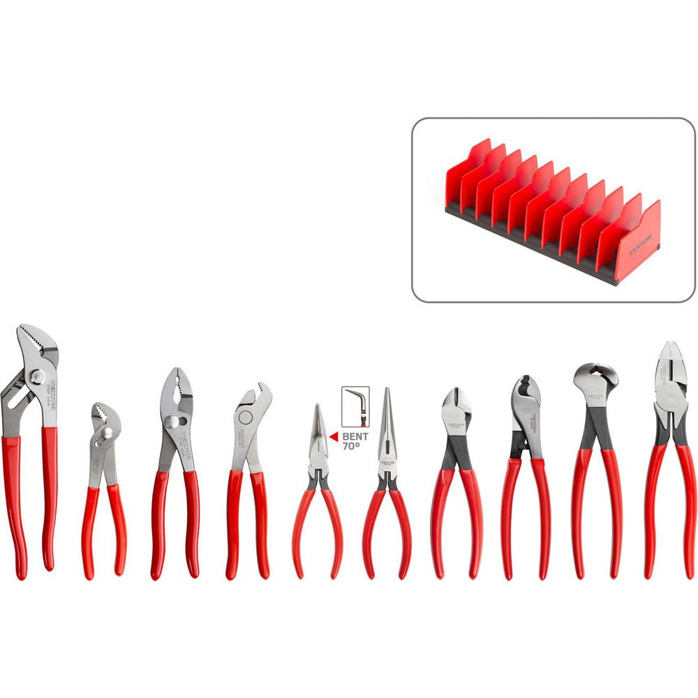 Plier Sets; Plier Type Included: Gripping, Cutting ; Container Type: None ; Handle Material: Non-Slip Grips ; Includes: 10 pliers ; Insulated: No ; Tether Style: Not Tether Capable