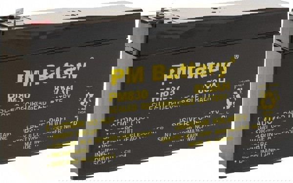 Rechargeable Lead Battery: 8V, Quick-Disconnect Terminal