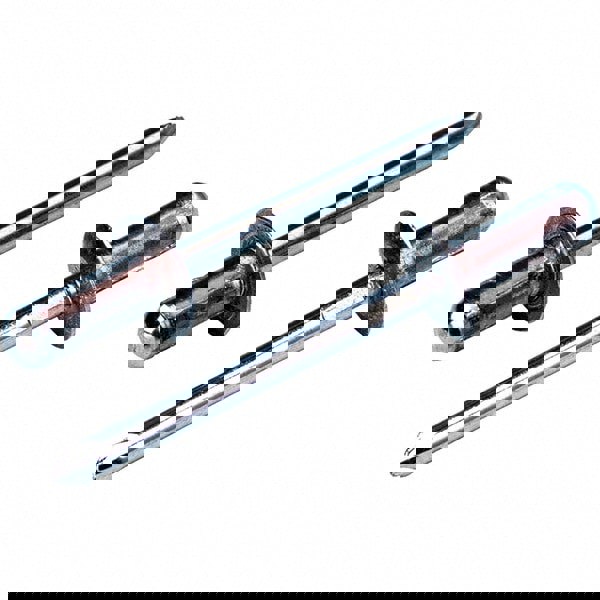 Open End Blind Rivet: Size 5, Dome Head, Aluminum Body, Steel Mandrel