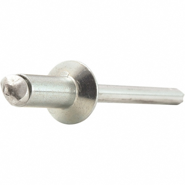 Open End Blind Rivet: Size 6, Countersunk Head, Steel Body, Steel Mandrel