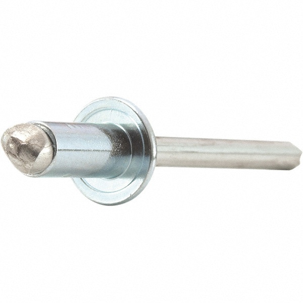 Open End Blind Rivet: Size 5, Dome Head, Stainless Steel Body, Stainless Steel Mandrel