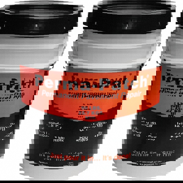 Drywall & Hard Surface Compounds; Product Type: Asphalt Patch ; Color: Black ; Container Size: 50 lb ; Container Type: Pail ; Composition: Asphaltic ; Coverage: 3 sq ft x 2 in Deep