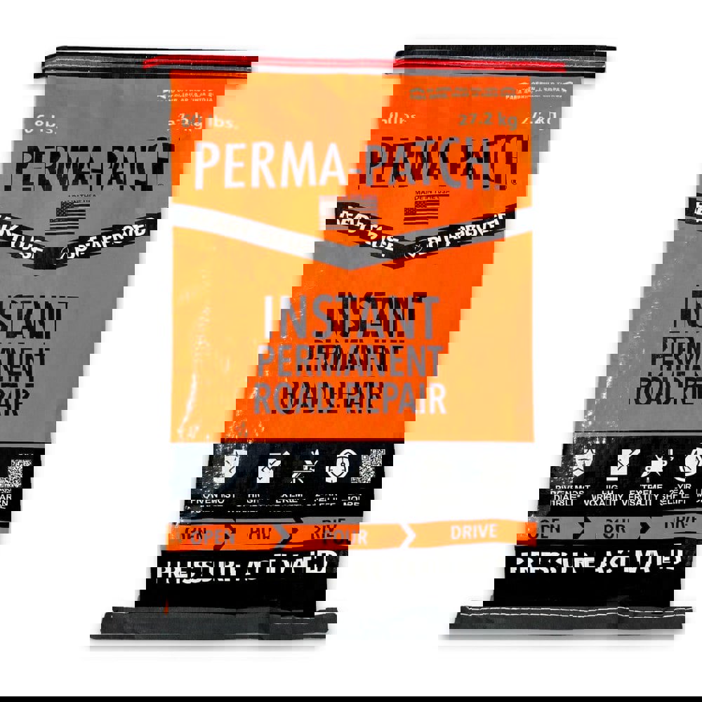 Drywall & Hard Surface Compounds; Product Type: Asphalt Patch ; Color: Black ; Container Size: 60 lb ; Container Type: Bag ; Composition: Asphaltic ; Coverage: 0.5 cu ft