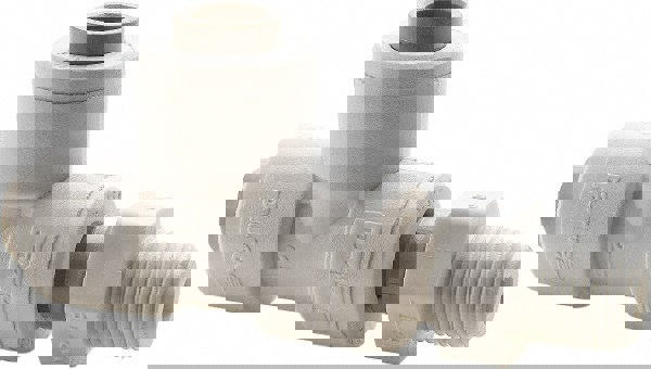 Push-To-Connect Tube Fitting: Male Swivel Run Tee, 1/2