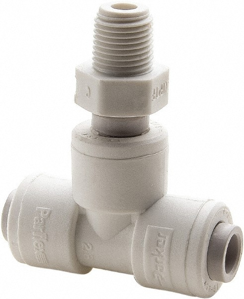 Push-To-Connect Tube Fitting: Male Swivel Branch Tee, 1/2