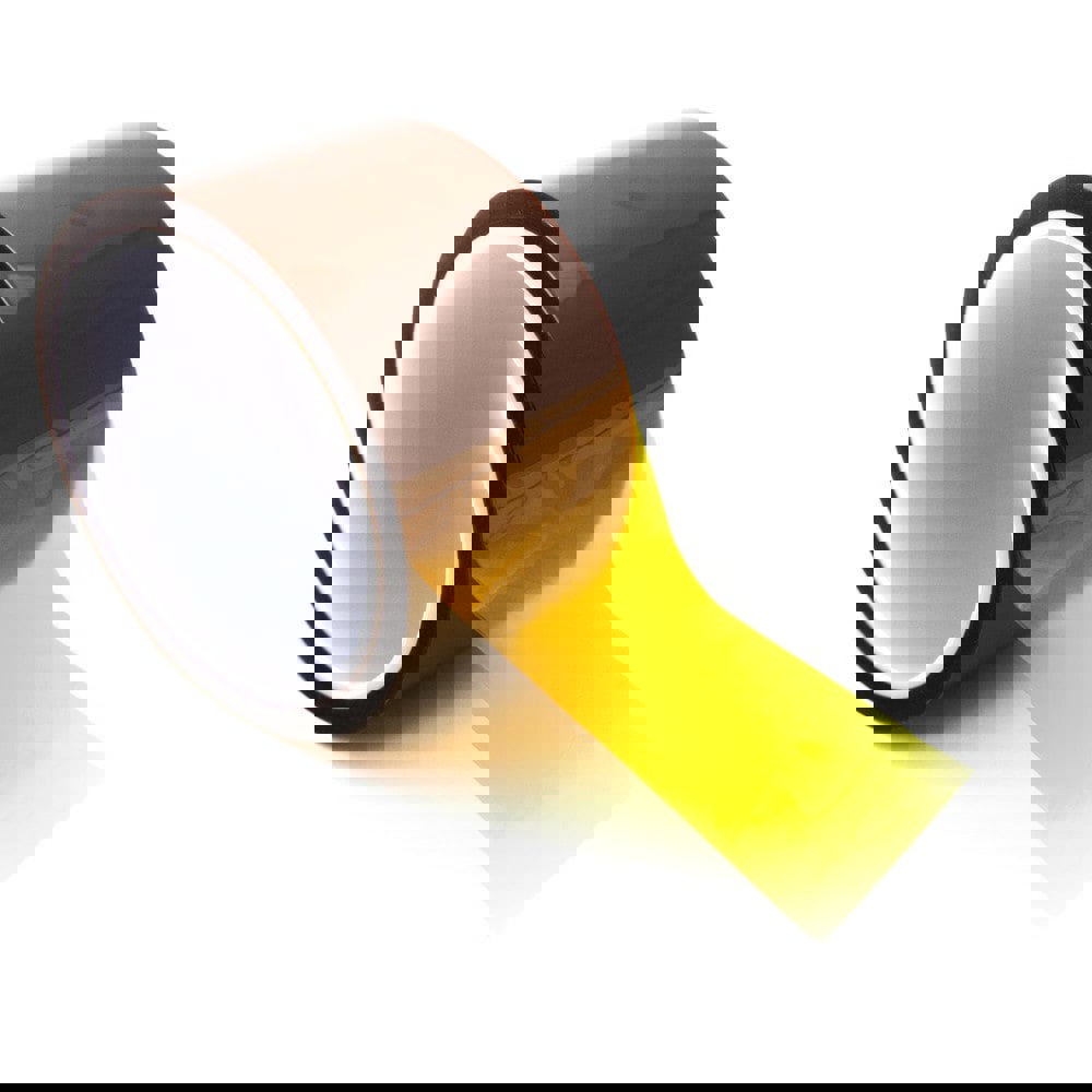 Polyimide Tapes are made of 5 mil thick polyimide film with 1.5 mil thick silicone adhesive with a clear PET Liner. They are 36 yards long.