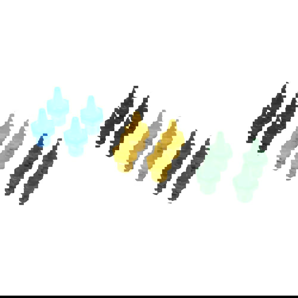 Vacuum Cleaner Parts & Accessories; Part Type: Injector Nozzle ; Compatible Vacuum Type: Drum-Top Vacuum Head ; For Use With: PowerQUAD Vacuums ; Includes: (4) PowerQUAD Green Nozzle; (4) PowerQUAD Blue Nozzle; (4) PowerQUAD Yellow Nozzle