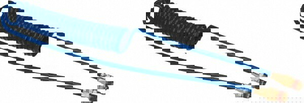 Coiled & Self Storing Hose: 10' Long, Male Swivel x Male Swivel