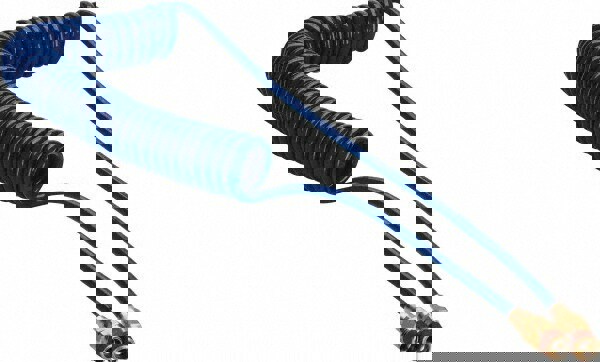 Coiled & Self Storing Hose: 15' Long, Male Swivel x Male Swivel