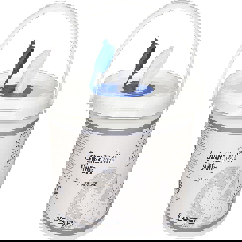 White dispenser bucket with lid & handle, polypropylene, 1 Gal (3.8L)