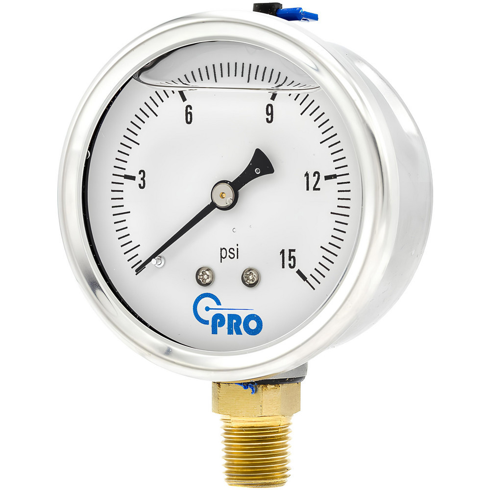 Pressure Gauges; Gauge Type: Pressure Single Scale ; Scale Type: Single ; Accuracy (%): 3-2-3% ; Dial Type: Analog ; Thread Type: NPT ; Bourdon Tube Material: Stainless Steel