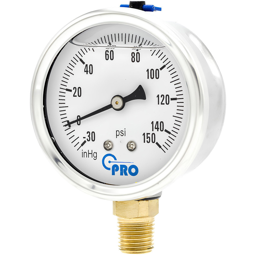 Pressure Gauges; Gauge Type: Pressure Single Scale ; Scale Type: Single ; Accuracy (%): 3-2-3% ; Dial Type: Analog ; Thread Type: NPT ; Bourdon Tube Material: Stainless Steel
