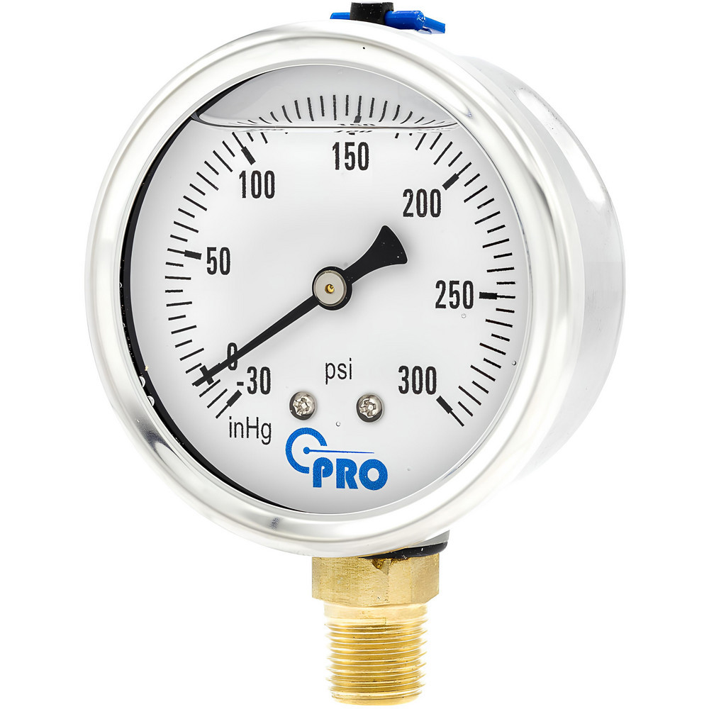 Pressure Gauges; Gauge Type: Pressure Single Scale ; Scale Type: Single ; Accuracy (%): 3-2-3% ; Dial Type: Analog ; Thread Type: NPT ; Bourdon Tube Material: Stainless Steel