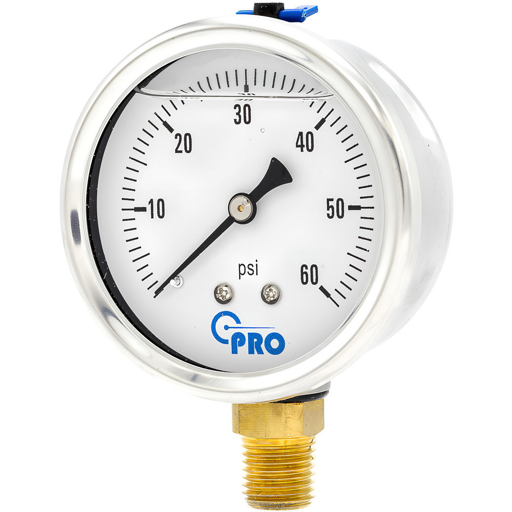 Pressure Gauges; Gauge Type: Pressure Single Scale ; Scale Type: Single ; Accuracy (%): 3-2-3% ; Dial Type: Analog ; Thread Type: NPT ; Bourdon Tube Material: Stainless Steel