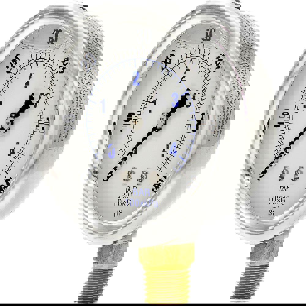 Pressure Gauges; Gauge Type: Industrial Pressure Gauges ; Scale Type: Dual ; Accuracy (%): 2-1-2% ; Dial Type: Analog ; Thread Type: 1/4
