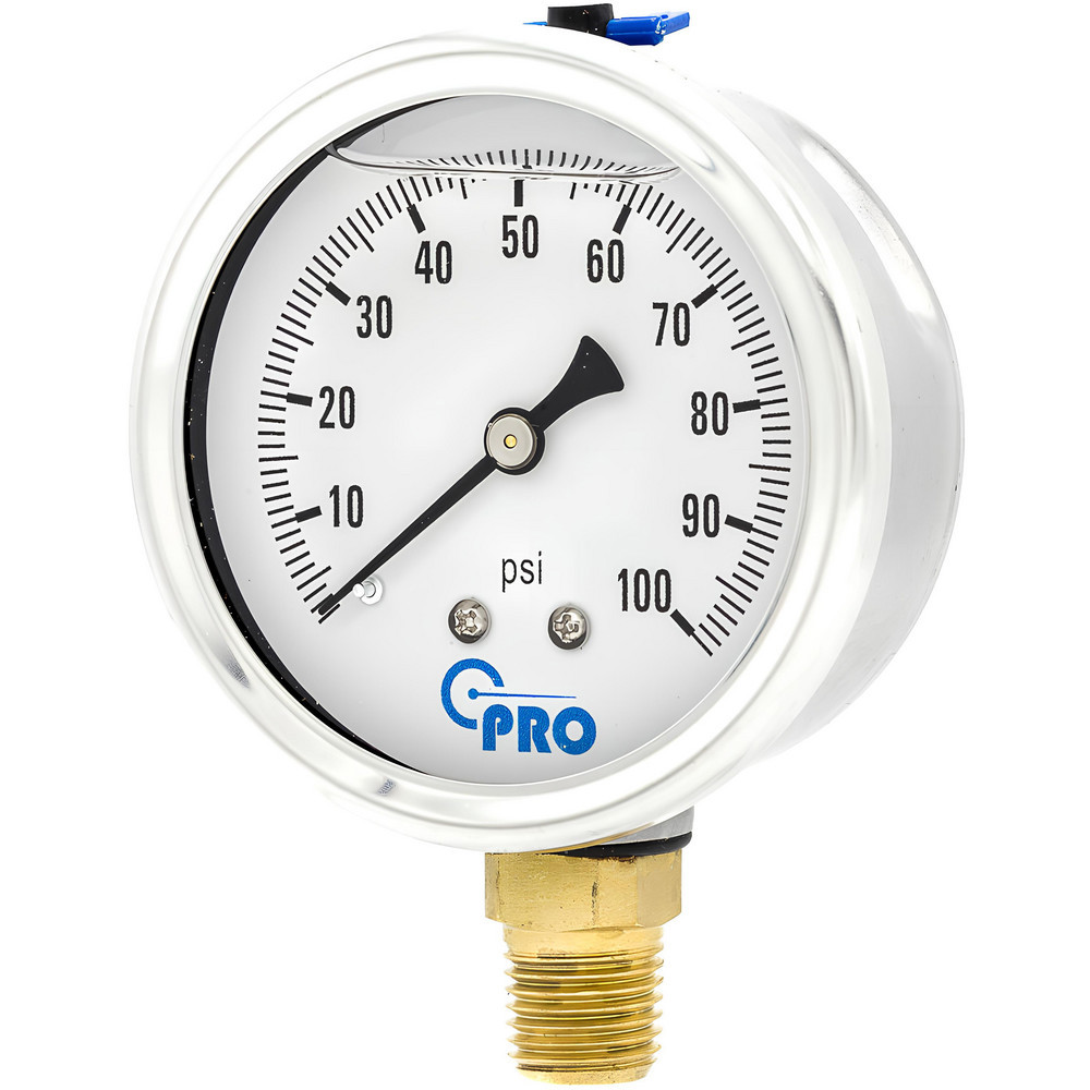 Pressure Gauges; Gauge Type: Pressure Single Scale ; Scale Type: Single ; Accuracy (%): 3-2-3% ; Dial Type: Analog ; Thread Type: NPT ; Bourdon Tube Material: Stainless Steel