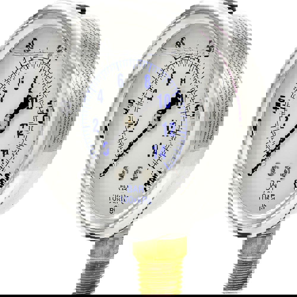 Pressure Gauges; Gauge Type: Industrial Pressure Gauges ; Scale Type: Dual ; Accuracy (%): 2-1-2% ; Dial Type: Analog ; Thread Type: 1/4