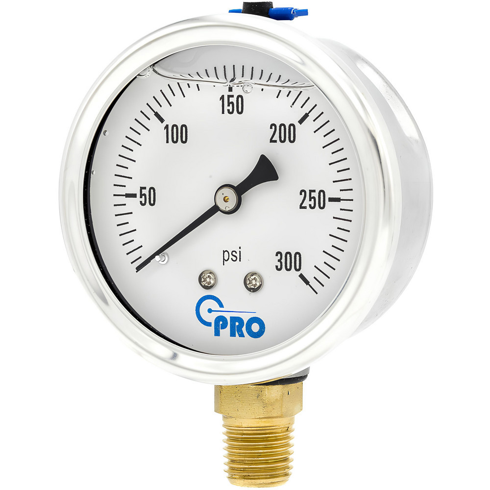 Pressure Gauges; Gauge Type: Pressure Single Scale ; Scale Type: Single ; Accuracy (%): 3-2-3% ; Dial Type: Analog ; Thread Type: NPT ; Bourdon Tube Material: Stainless Steel