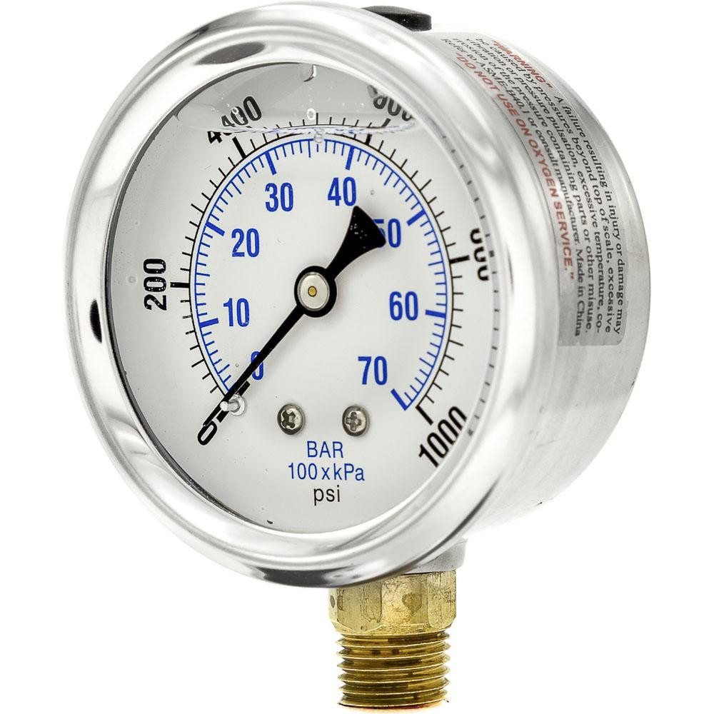 Pressure Gauges; Gauge Type: Industrial Pressure Gauges ; Scale Type: Dual ; Accuracy (%): 2-1-2% ; Dial Type: Analog ; Thread Type: 1/4