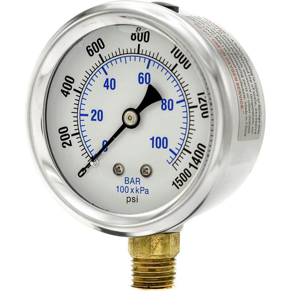 Pressure Gauges; Gauge Type: Industrial Pressure Gauges ; Scale Type: Dual ; Accuracy (%): 2-1-2% ; Dial Type: Analog ; Thread Type: 1/4