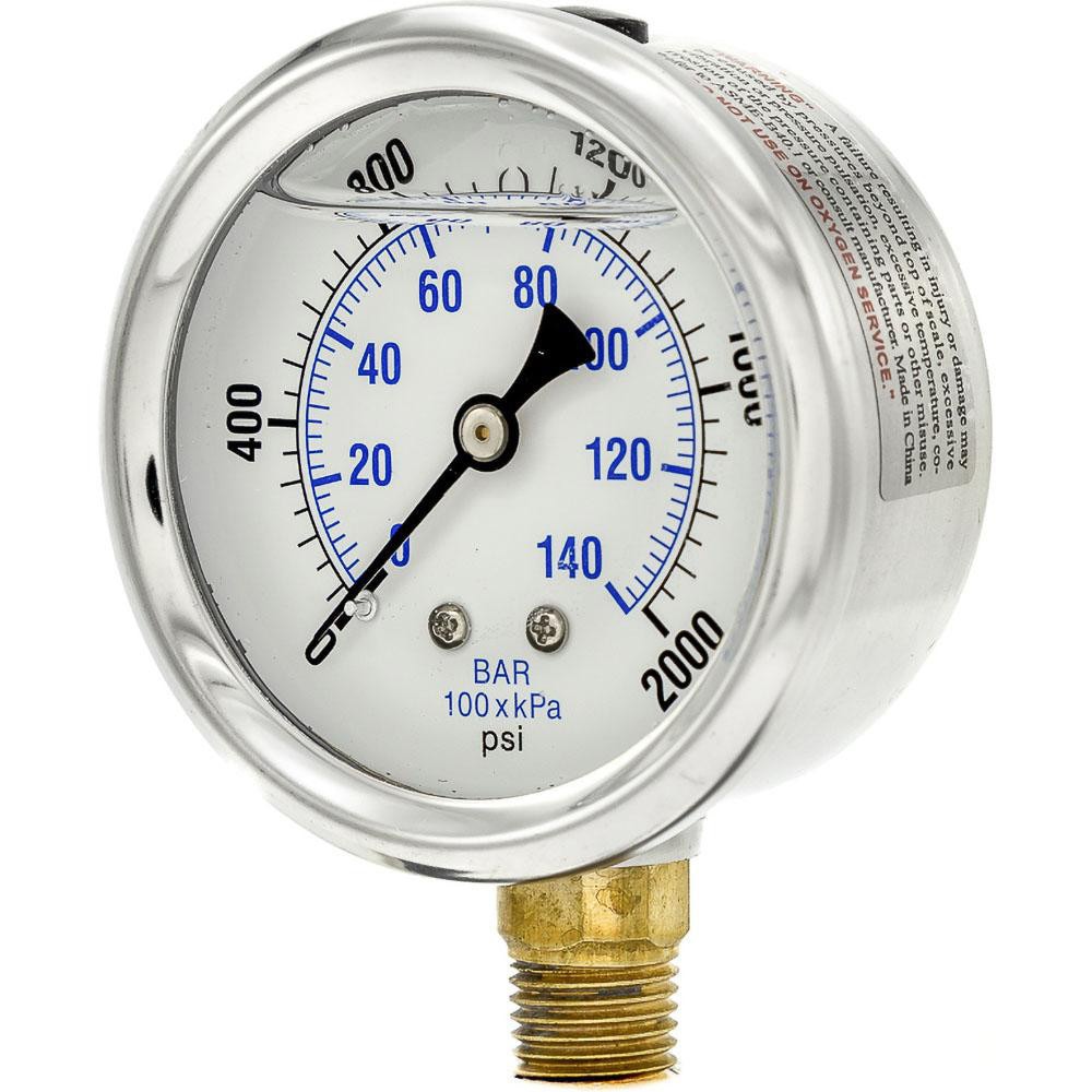 Pressure Gauges; Gauge Type: Industrial Pressure Gauges ; Scale Type: Dual ; Accuracy (%): 2-1-2% ; Dial Type: Analog ; Thread Type: 1/4