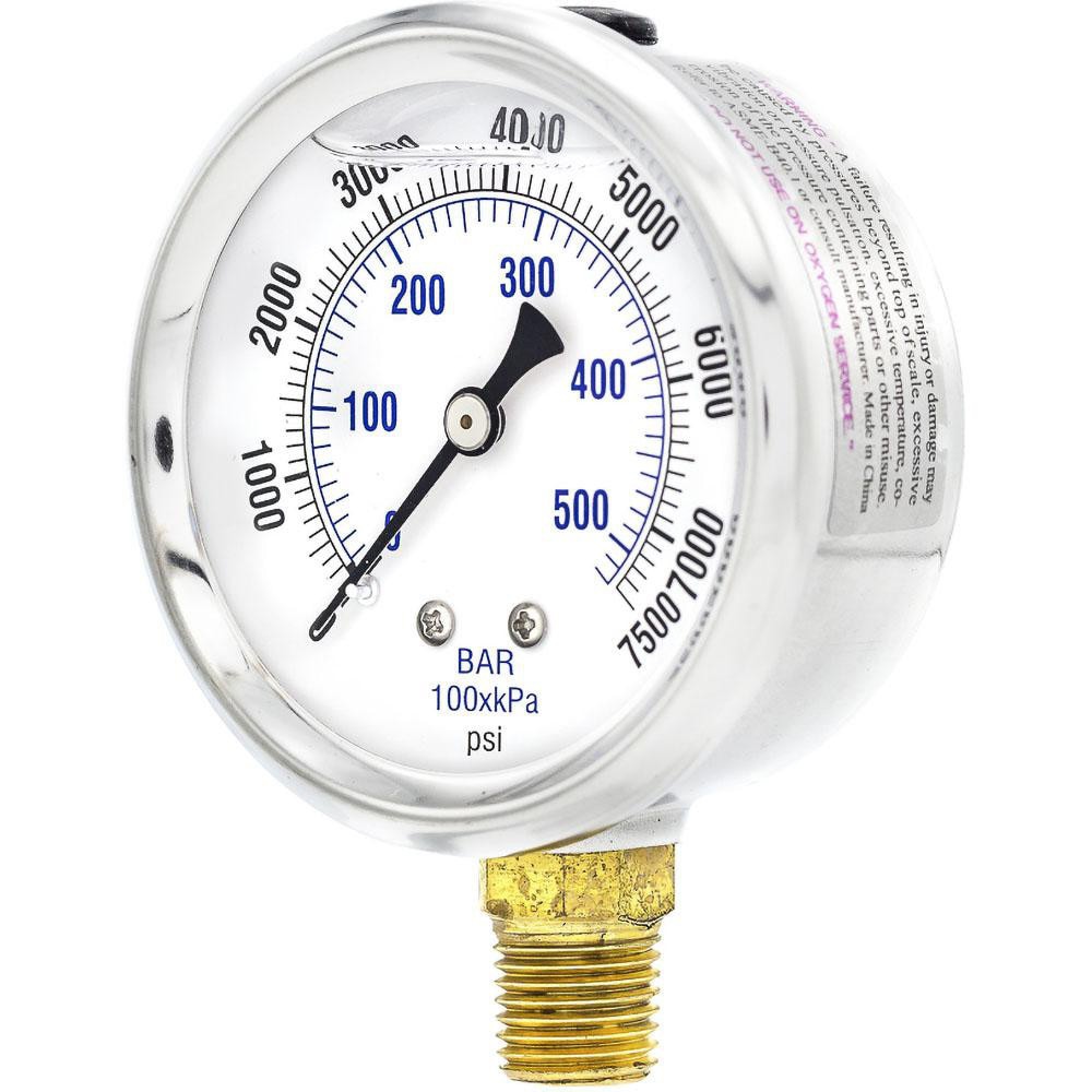 Pressure Gauges; Gauge Type: Industrial Pressure Gauges ; Scale Type: Dual ; Accuracy (%): 2-1-2% ; Dial Type: Analog ; Thread Type: 1/4