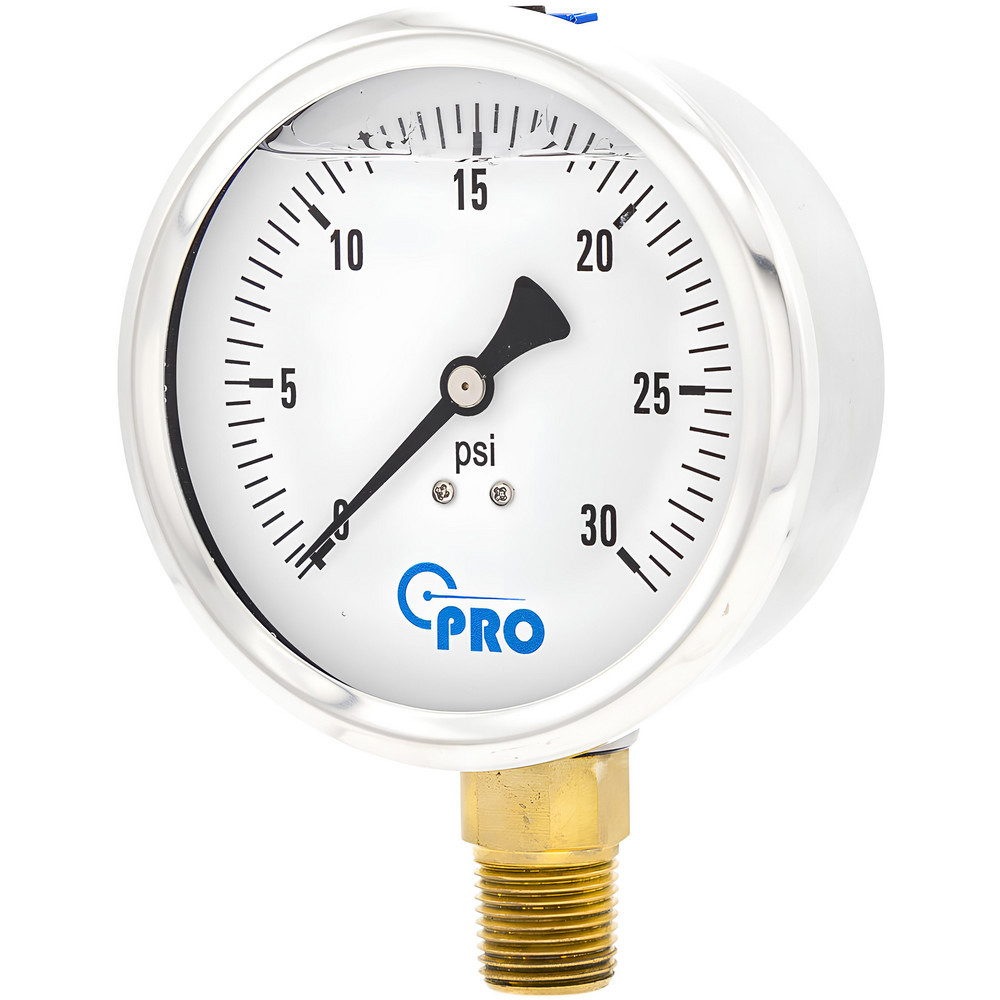 Pressure Gauges; Gauge Type: Pressure Single Scale ; Scale Type: Single ; Accuracy (%): 3-2-3% ; Dial Type: Analog ; Thread Type: NPT ; Bourdon Tube Material: Stainless Steel