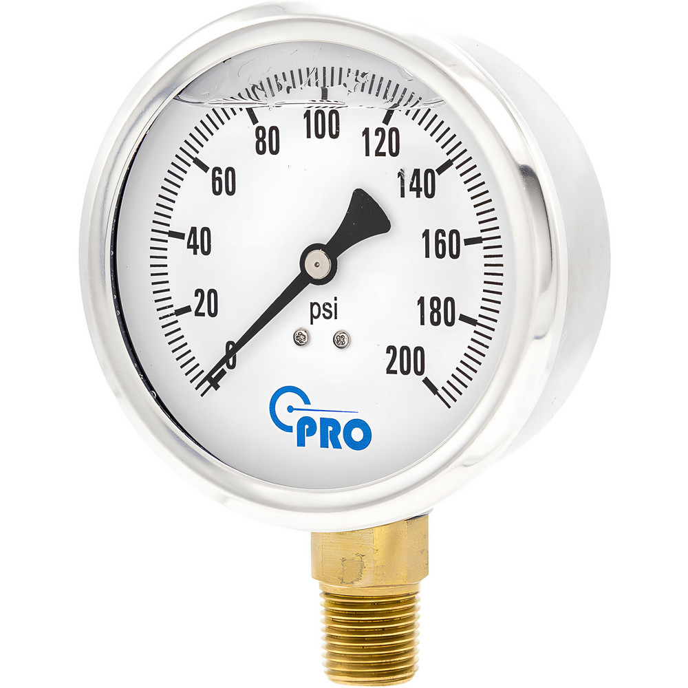 Pressure Gauges; Gauge Type: Pressure Single Scale ; Scale Type: Single ; Accuracy (%): 3-2-3% ; Dial Type: Analog ; Thread Type: NPT ; Bourdon Tube Material: Stainless Steel