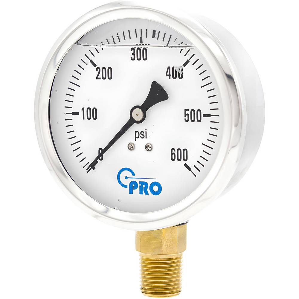 Pressure Gauges; Gauge Type: Pressure Single Scale ; Scale Type: Single ; Accuracy (%): 3-2-3% ; Dial Type: Analog ; Thread Type: NPT ; Bourdon Tube Material: Stainless Steel