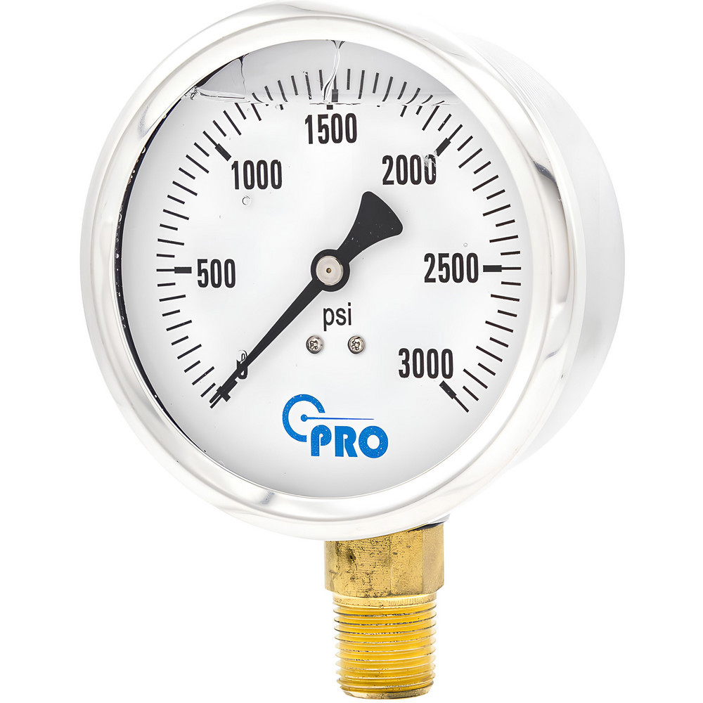 Pressure Gauges; Gauge Type: Pressure Single Scale ; Scale Type: Single ; Accuracy (%): 3-2-3% ; Dial Type: Analog ; Thread Type: NPT ; Bourdon Tube Material: Stainless Steel