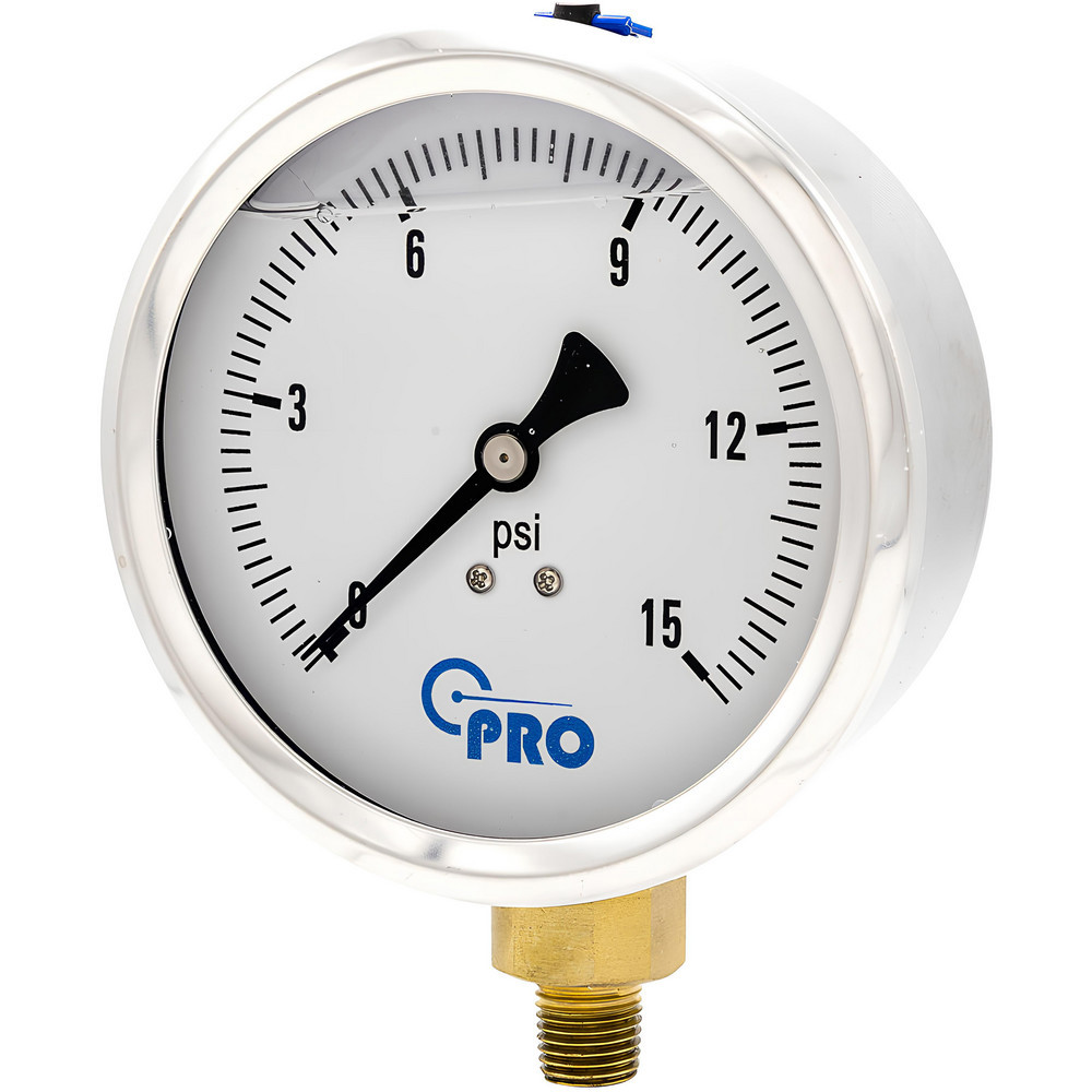 Pressure Gauges; Gauge Type: Pressure Single Scale ; Scale Type: Single ; Accuracy (%): 3-2-3% ; Dial Type: Analog ; Thread Type: NPT ; Bourdon Tube Material: Stainless Steel