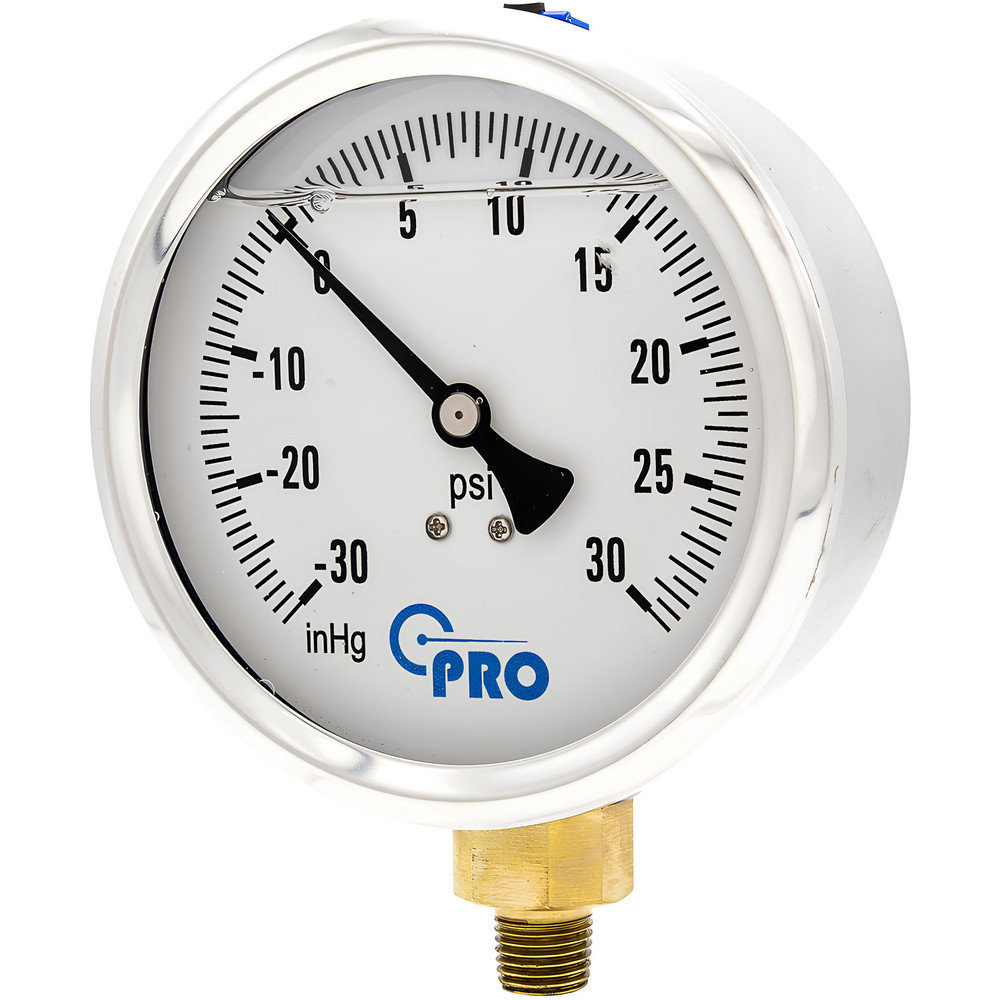 Pressure Gauges; Gauge Type: Pressure Single Scale ; Scale Type: Single ; Accuracy (%): 3-2-3% ; Dial Type: Analog ; Thread Type: NPT ; Bourdon Tube Material: Stainless Steel