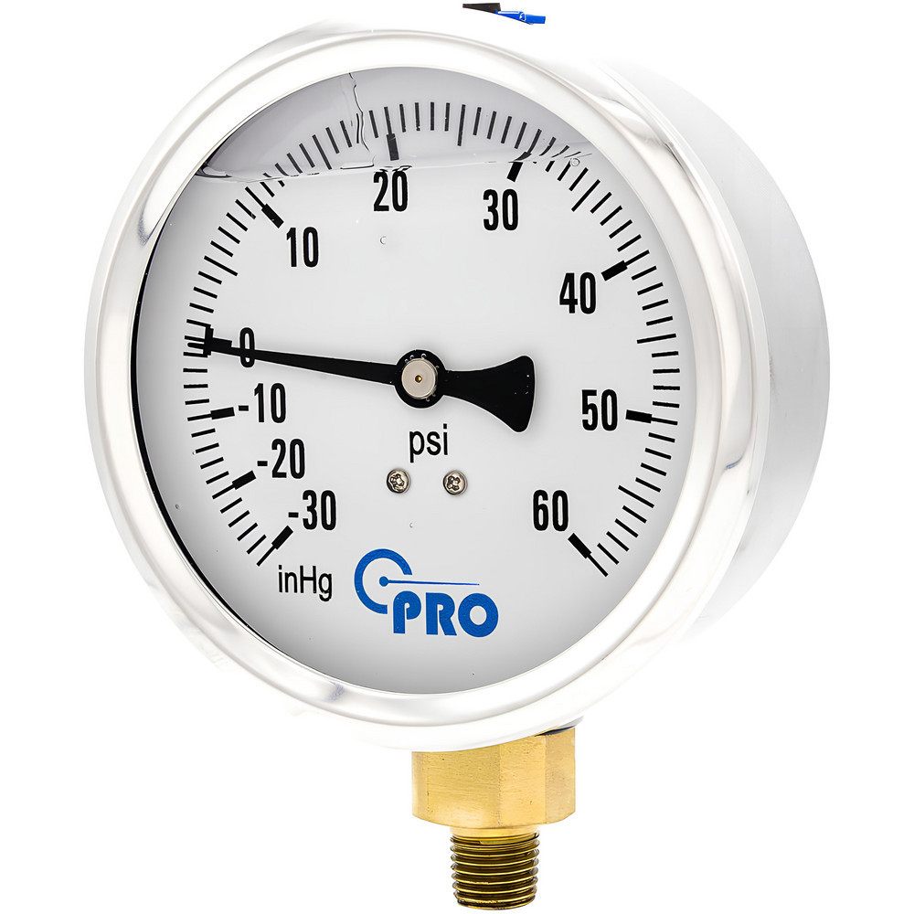 Pressure Gauges; Gauge Type: Pressure Single Scale ; Scale Type: Single ; Accuracy (%): 3-2-3% ; Dial Type: Analog ; Thread Type: NPT ; Bourdon Tube Material: Stainless Steel
