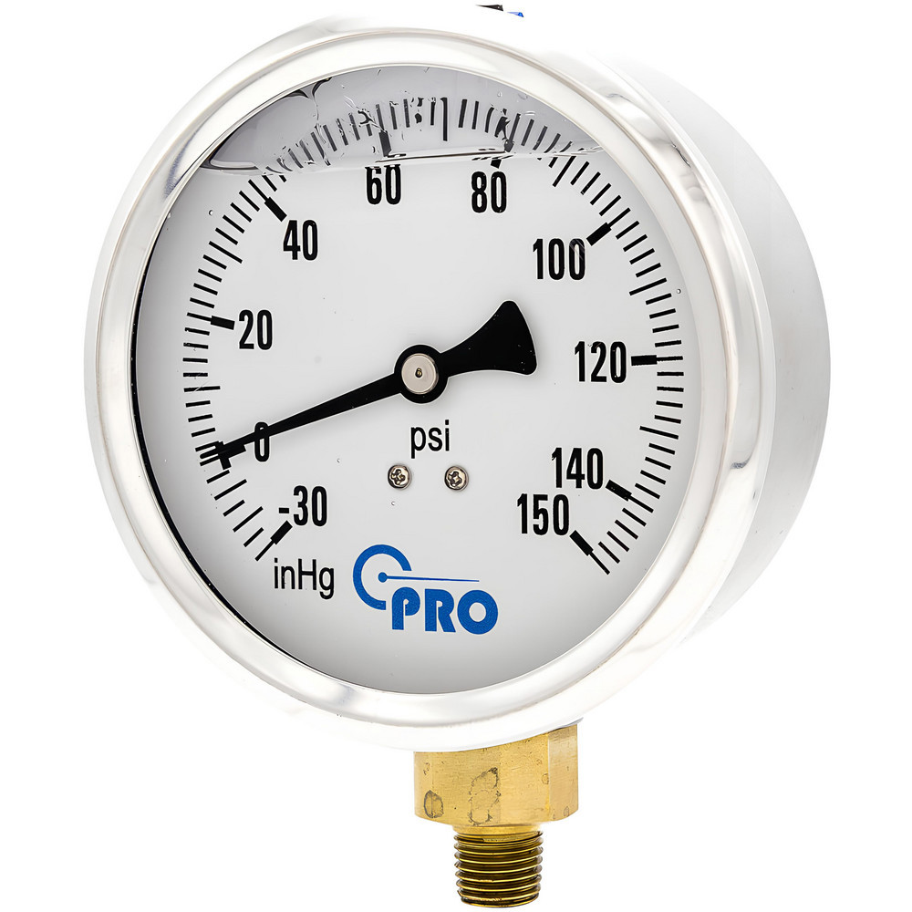 Pressure Gauges; Gauge Type: Pressure Single Scale ; Scale Type: Single ; Accuracy (%): 3-2-3% ; Dial Type: Analog ; Thread Type: NPT ; Bourdon Tube Material: Stainless Steel