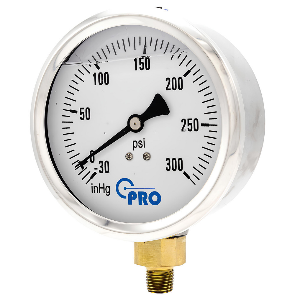 Pressure Gauges; Gauge Type: Pressure Single Scale ; Scale Type: Single ; Accuracy (%): 3-2-3% ; Dial Type: Analog ; Thread Type: NPT ; Bourdon Tube Material: Stainless Steel