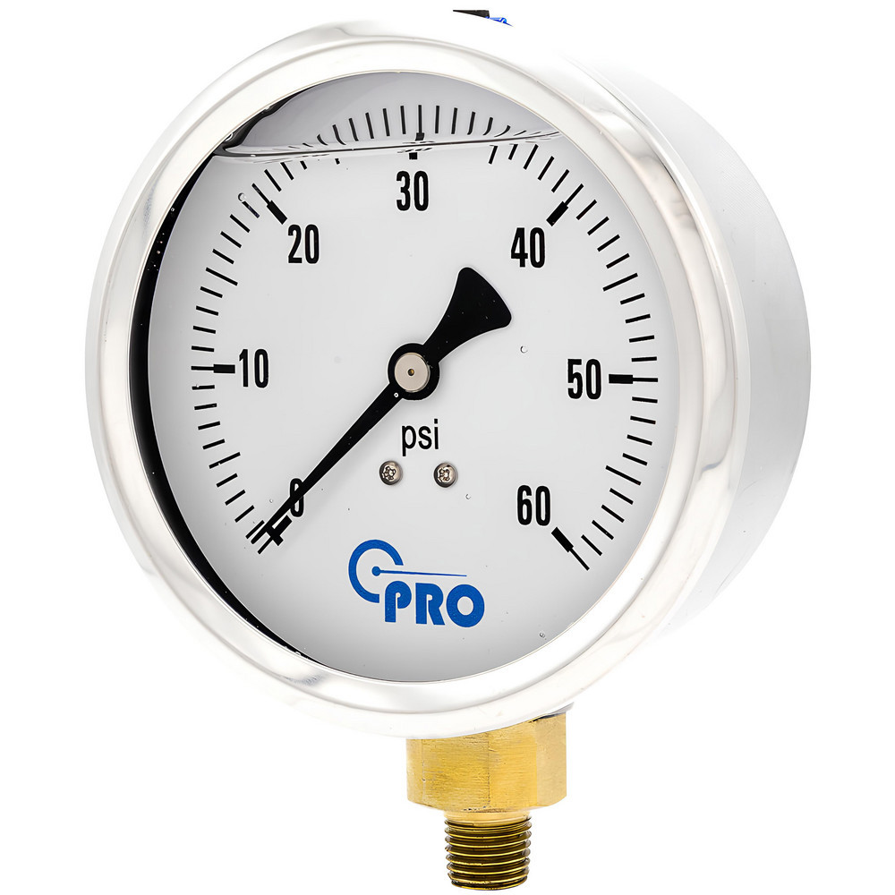 Pressure Gauges; Gauge Type: Pressure Single Scale ; Scale Type: Single ; Accuracy (%): 3-2-3% ; Dial Type: Analog ; Thread Type: NPT ; Bourdon Tube Material: Stainless Steel