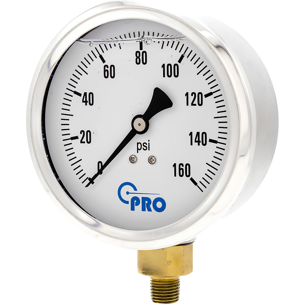 Pressure Gauges; Gauge Type: Pressure Single Scale ; Scale Type: Single ; Accuracy (%): 3-2-3% ; Dial Type: Analog ; Thread Type: NPT ; Bourdon Tube Material: Stainless Steel