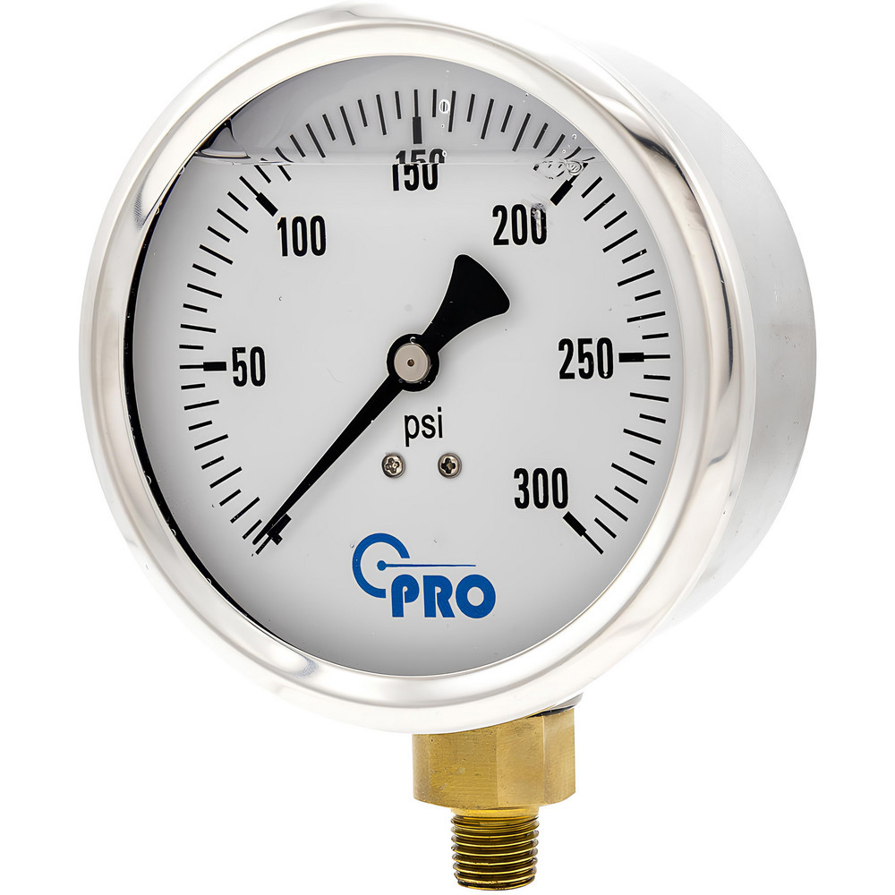 Pressure Gauges; Gauge Type: Pressure Single Scale ; Scale Type: Single ; Accuracy (%): 3-2-3% ; Dial Type: Analog ; Thread Type: NPT ; Bourdon Tube Material: Stainless Steel