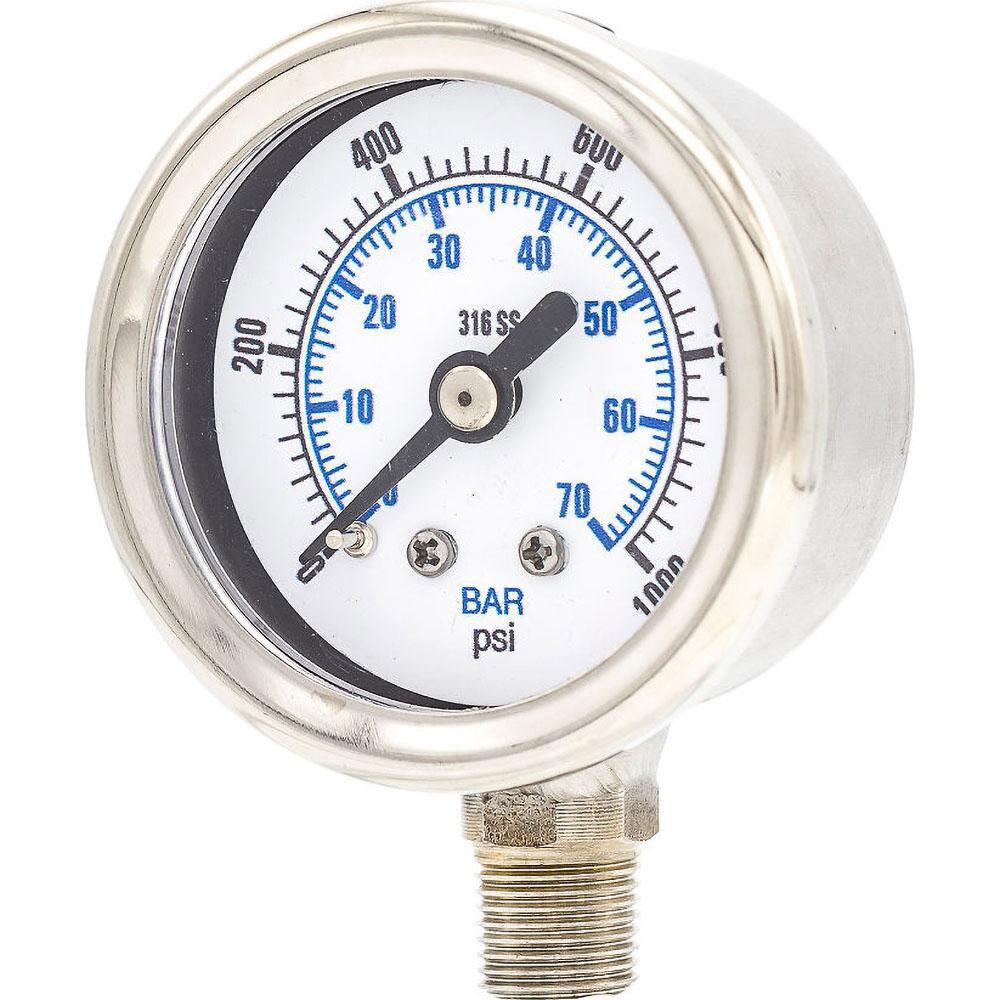 Pressure Gauges; Gauge Type: Industrial Pressure Gauges ; Scale Type: Dual ; Accuracy (%): 3-2-3% ; Dial Type: Analog ; Thread Type: NPT ; Bourdon Tube Material: 316 Stainless Steel
