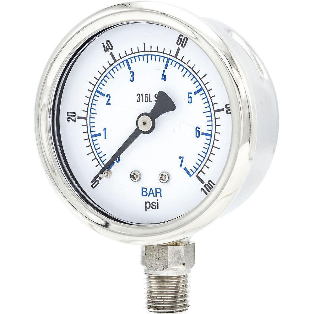 Pressure Gauges; Gauge Type: Industrial Pressure Gauges ; Scale Type: Dual ; Accuracy (%): 2-1-2% ; Dial Type: Analog ; Thread Type: 1/4