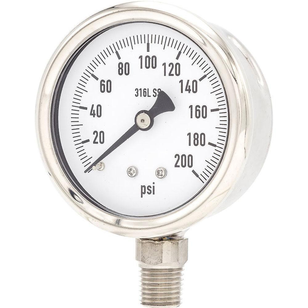 Pressure Gauges; Gauge Type: Industrial Pressure Gauges ; Scale Type: Single ; Accuracy (%): 2-1-2% ; Dial Type: Analog ; Thread Type: 1/4