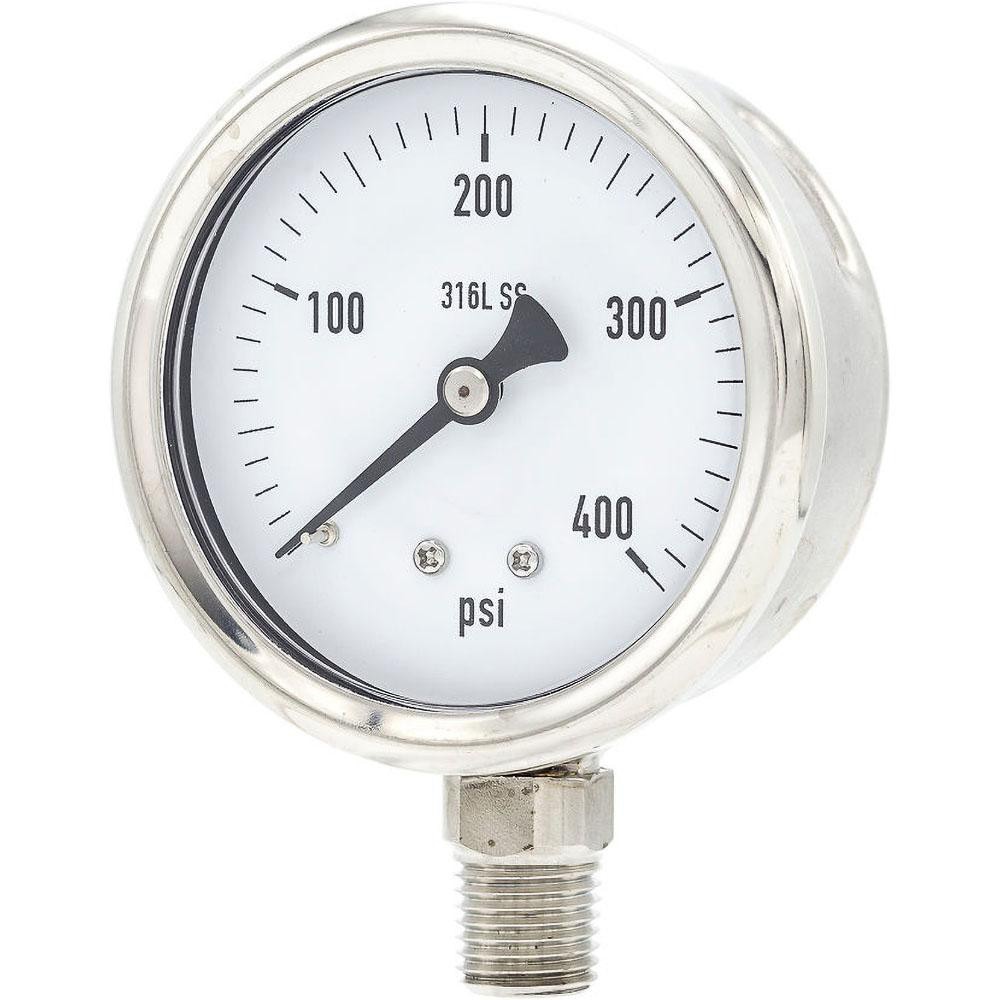 Pressure Gauges; Gauge Type: Industrial Pressure Gauges ; Scale Type: Single ; Accuracy (%): 2-1-2% ; Dial Type: Analog ; Thread Type: 1/4
