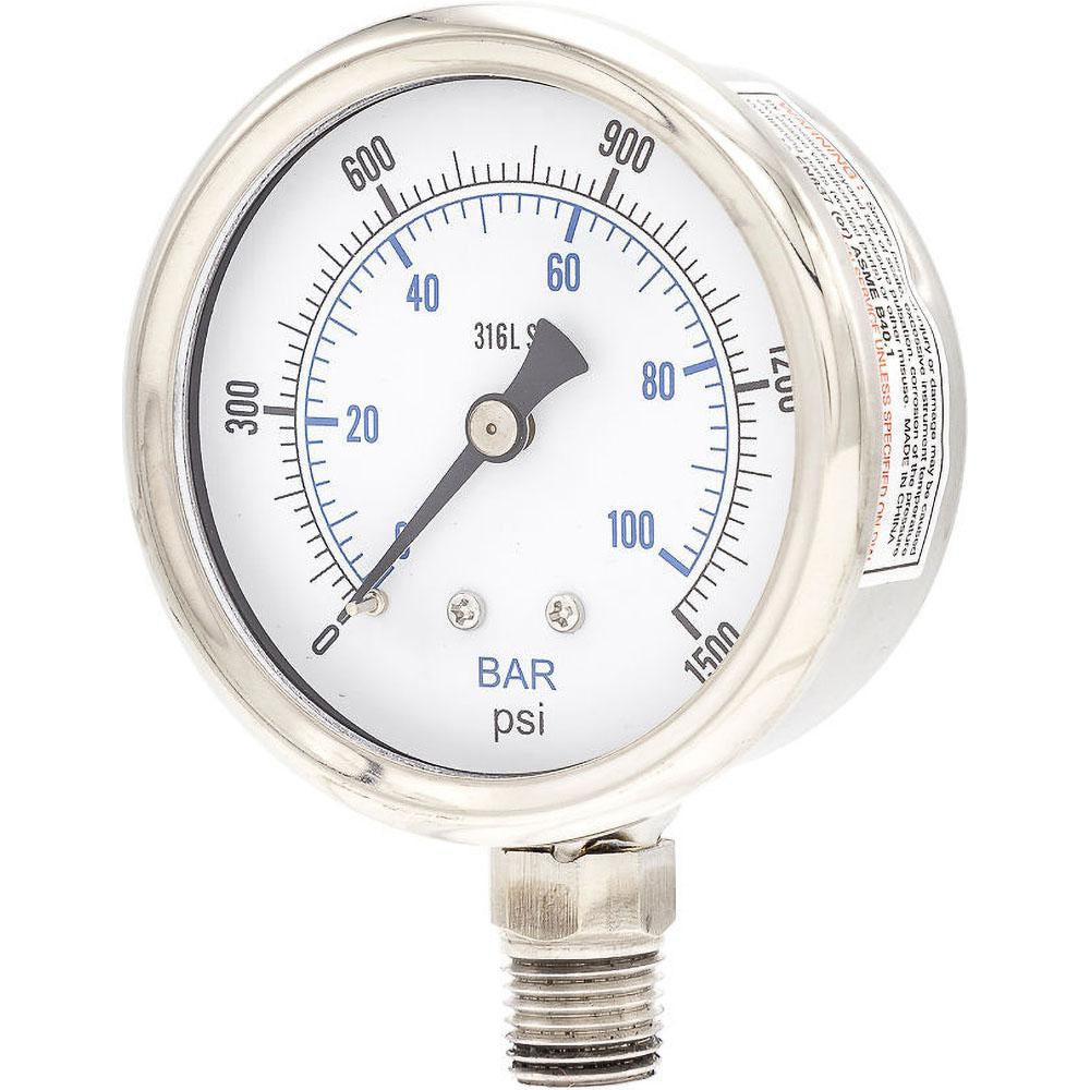 Pressure Gauges; Gauge Type: Industrial Pressure Gauges ; Scale Type: Dual ; Accuracy (%): 2-1-2% ; Dial Type: Analog ; Thread Type: 1/4