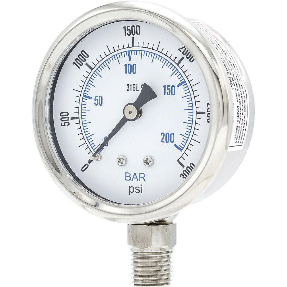Pressure Gauges; Gauge Type: Industrial Pressure Gauges ; Scale Type: Dual ; Accuracy (%): 2-1-2% ; Dial Type: Analog ; Thread Type: 1/4