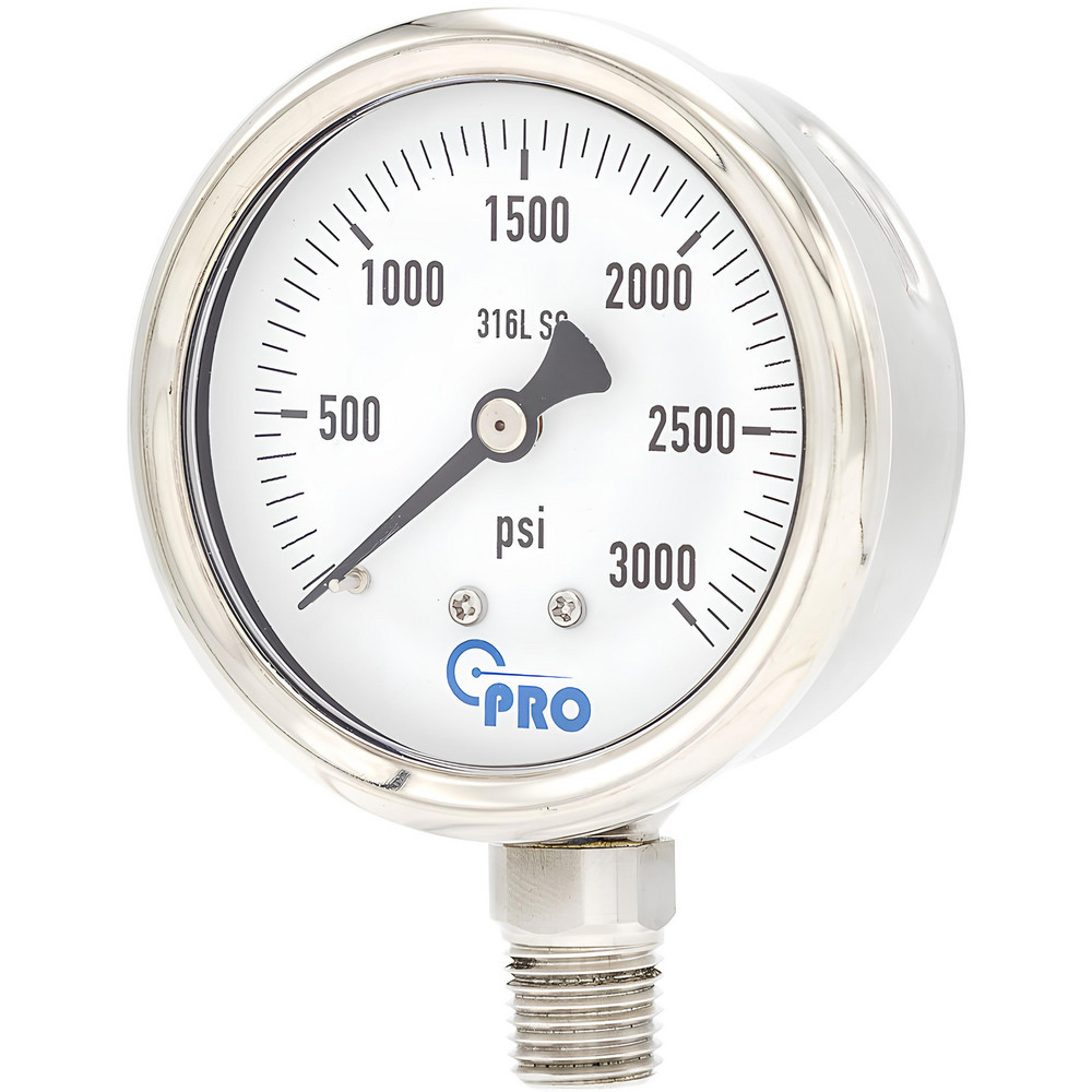 Pressure Gauges; Gauge Type: Pressure Single Scale ; Scale Type: Single ; Accuracy (%): 3-2-3% ; Dial Type: Analog ; Thread Type: NPT ; Bourdon Tube Material: Stainless Steel