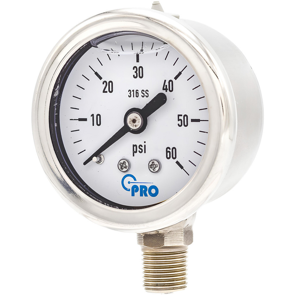 Pressure Gauges; Gauge Type: Pressure Single Scale ; Scale Type: Single ; Accuracy (%): 3-2-3% ; Dial Type: Analog ; Thread Type: NPT ; Bourdon Tube Material: Stainless Steel